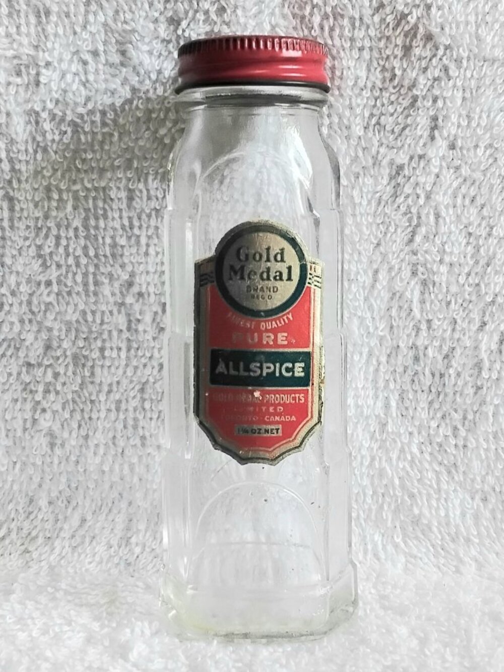 Vintage Gold Medal Pure Allspice Glass Bottle!!